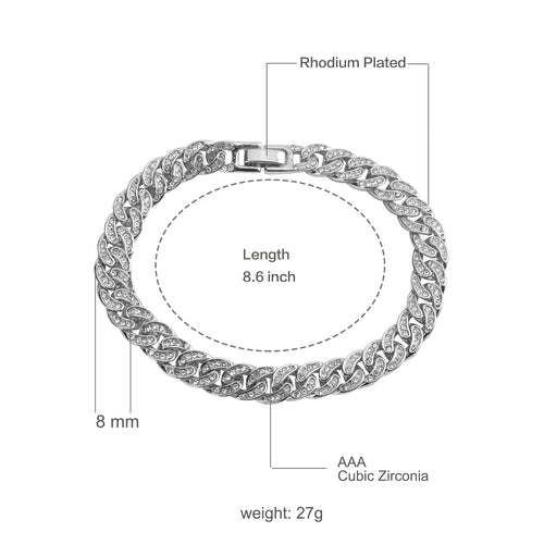Signature Ice BM 8 MM Cuban Bracelet | 970751