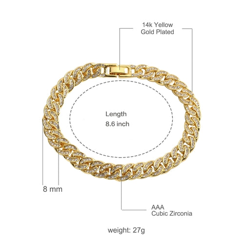 Signature Ice BM 8 MM Cuban Bracelet | 970751